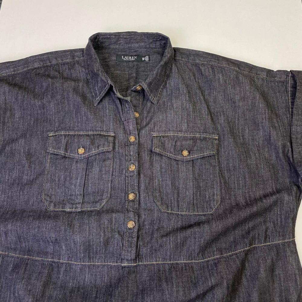 Lauren Ralph Lauren Dark blue Denim Midi Shirt Dress - Picture 5 of 12